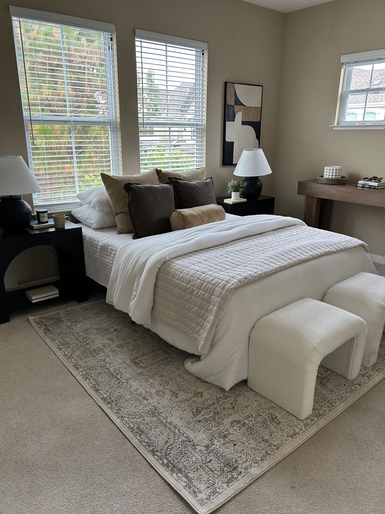 Bedroom staged by Feather & Pine, Bayshore, San Mateo