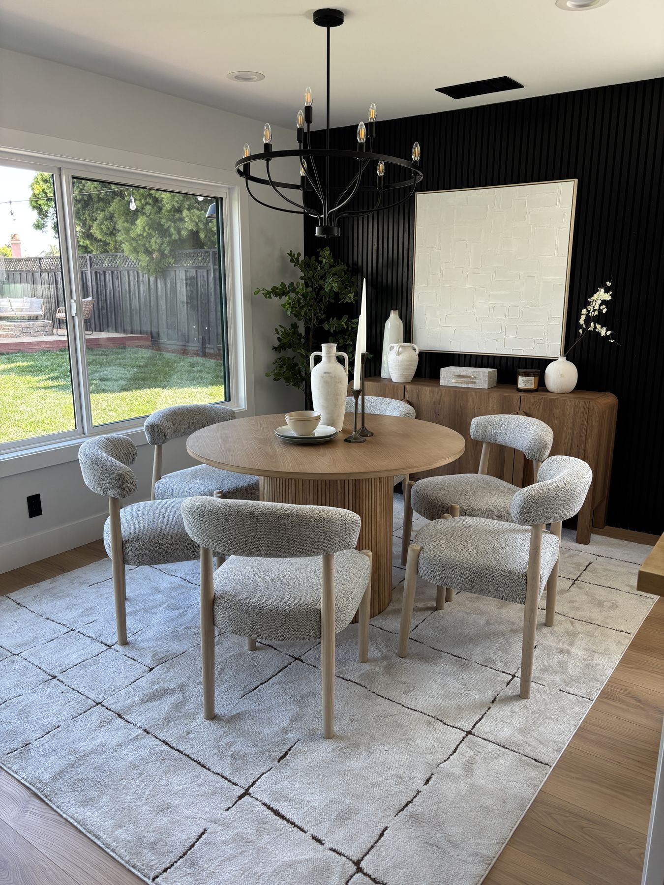Dining room staged by Feather & Pine, Del Monte, Newark