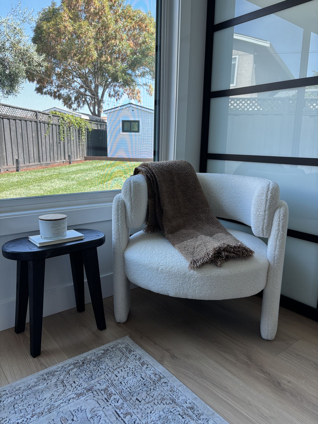Reading chair staged by Feather & Pine, Del Monte, Newark