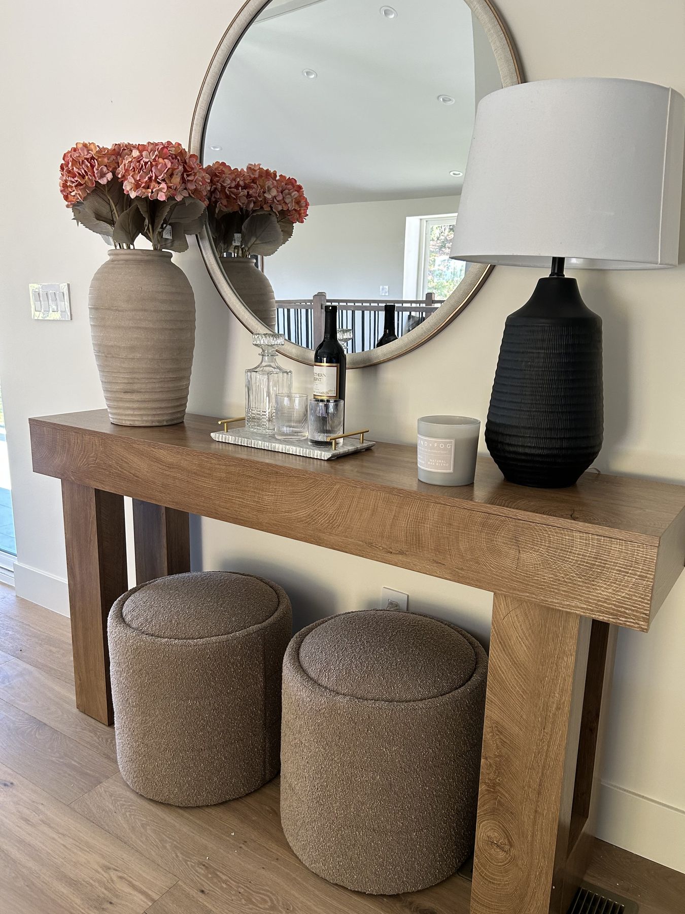 Bar console staged by Feather & Pine, Montcrest Place, Danville